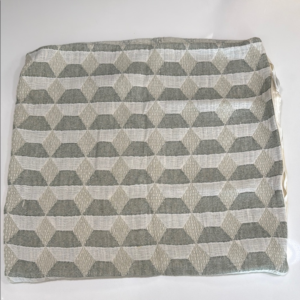 Geometric Gray and Cream Accent Pillow